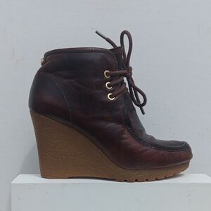 Michael Kors Dark Brown Wedge Boots Size5.5